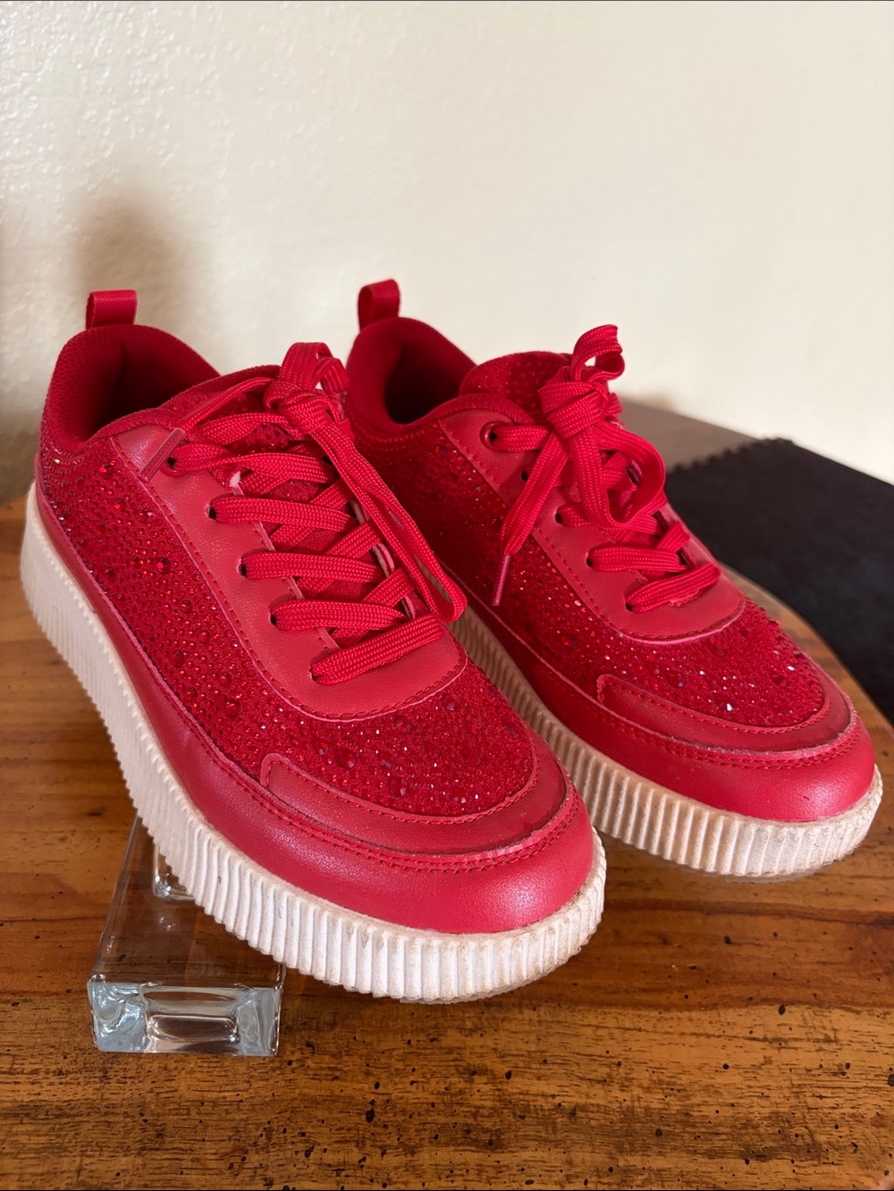 Women's Red Platform Sneakers